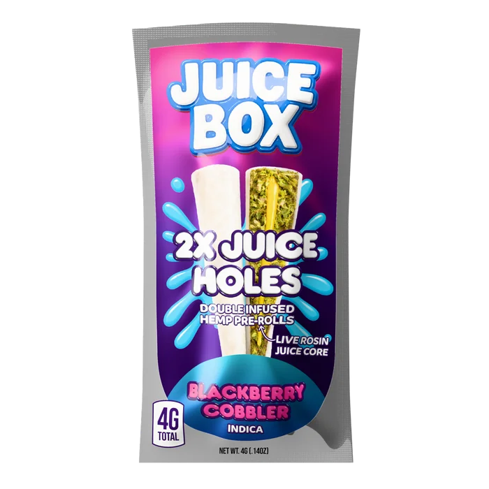 Juice Holes | 2x 2G Double Infused Hemp Pre Rolls | Blackberry Cobbler