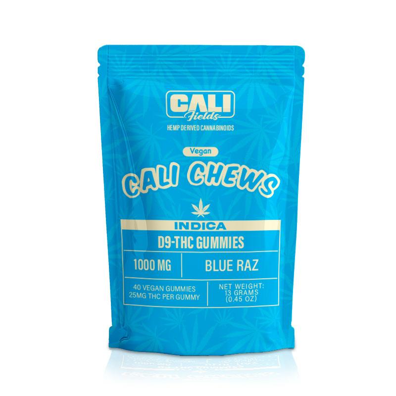 Cali Fields Cali Chews 1000MG D9-THC Gummies - Blue Raz INDICA