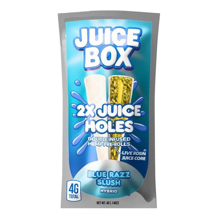 Juice Holes | 2x 2G Double Infused Hemp Pre Rolls | Blue Razz Slush