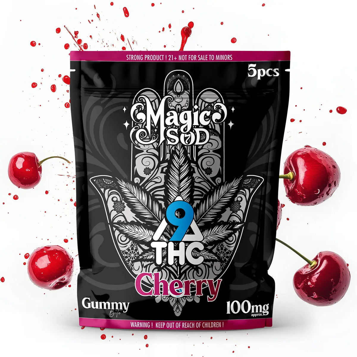 MAGICSOD D9 THC Cherry Gummies 100mg (5pcs)
