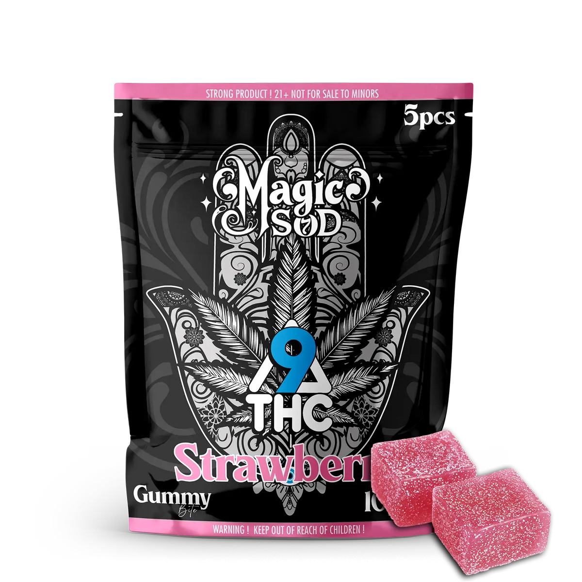 MAGICSOD D9 THC Strawberry Gummies 100mg (5pcs)