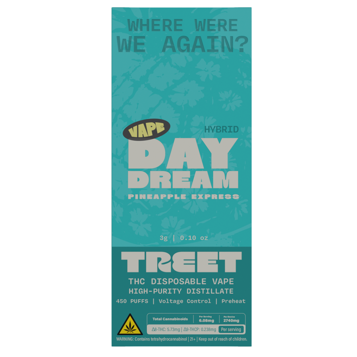 TREET 3G THC DISPOSABLE VAPE โ DAY DREAM PINEAPPLE EXPRESS (HYBRID)