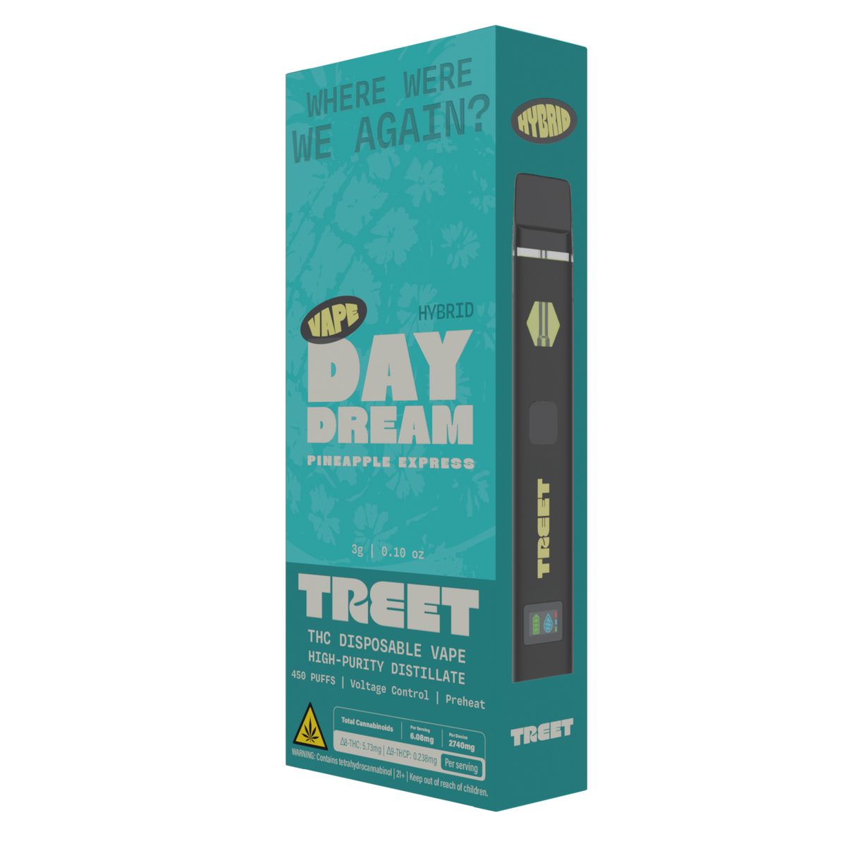 TREET 3G THC DISPOSABLE VAPE โ DAY DREAM PINEAPPLE EXPRESS (HYBRID)