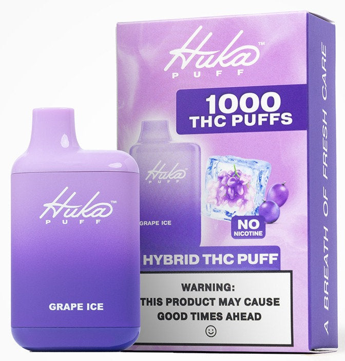 Hukapuff Puff Vape 1200mg - Grape Ice - 1000 Puffs