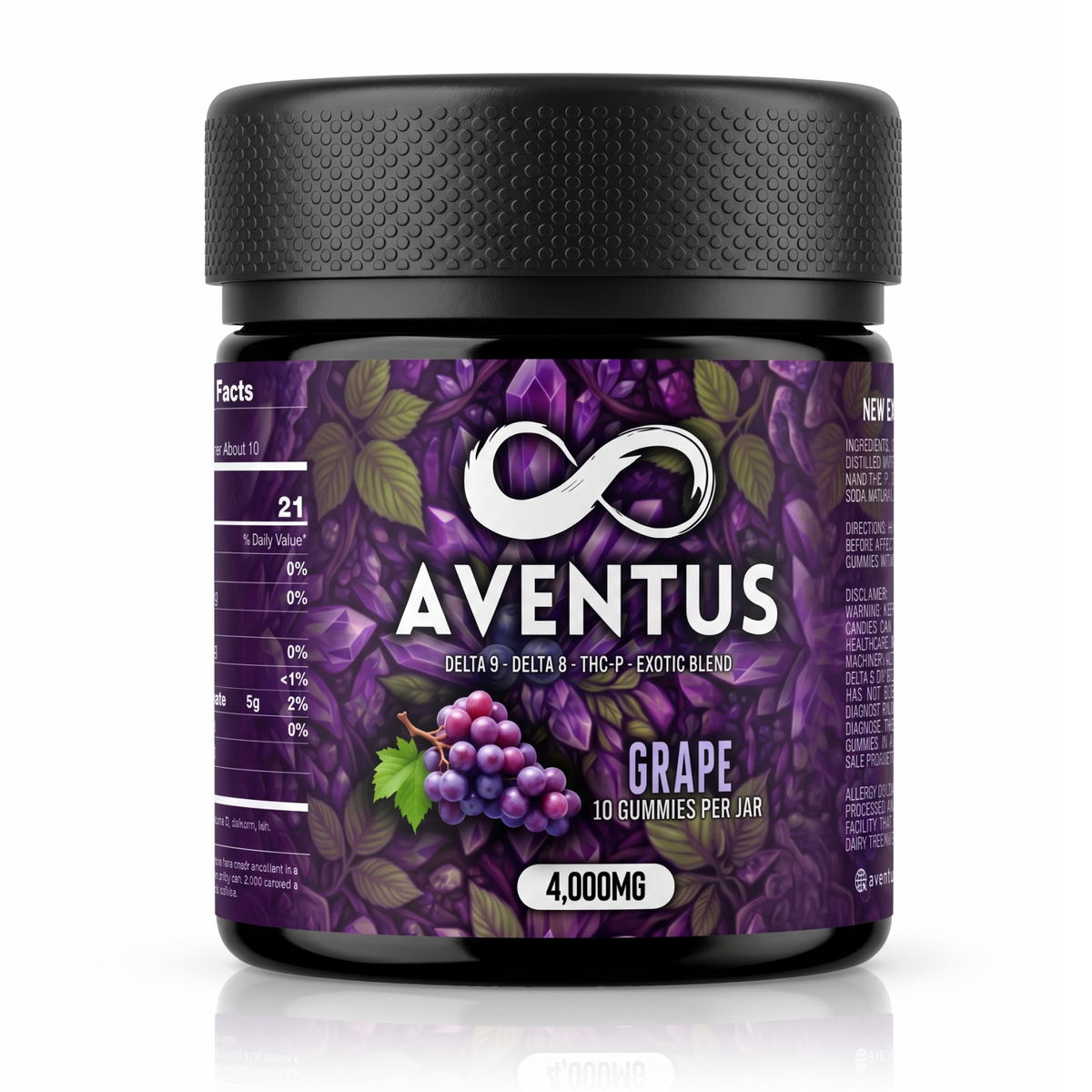Aventus Grape Exotic Blend Gummies – Delta-9, Delta-8 & THC-P – 4,000mg