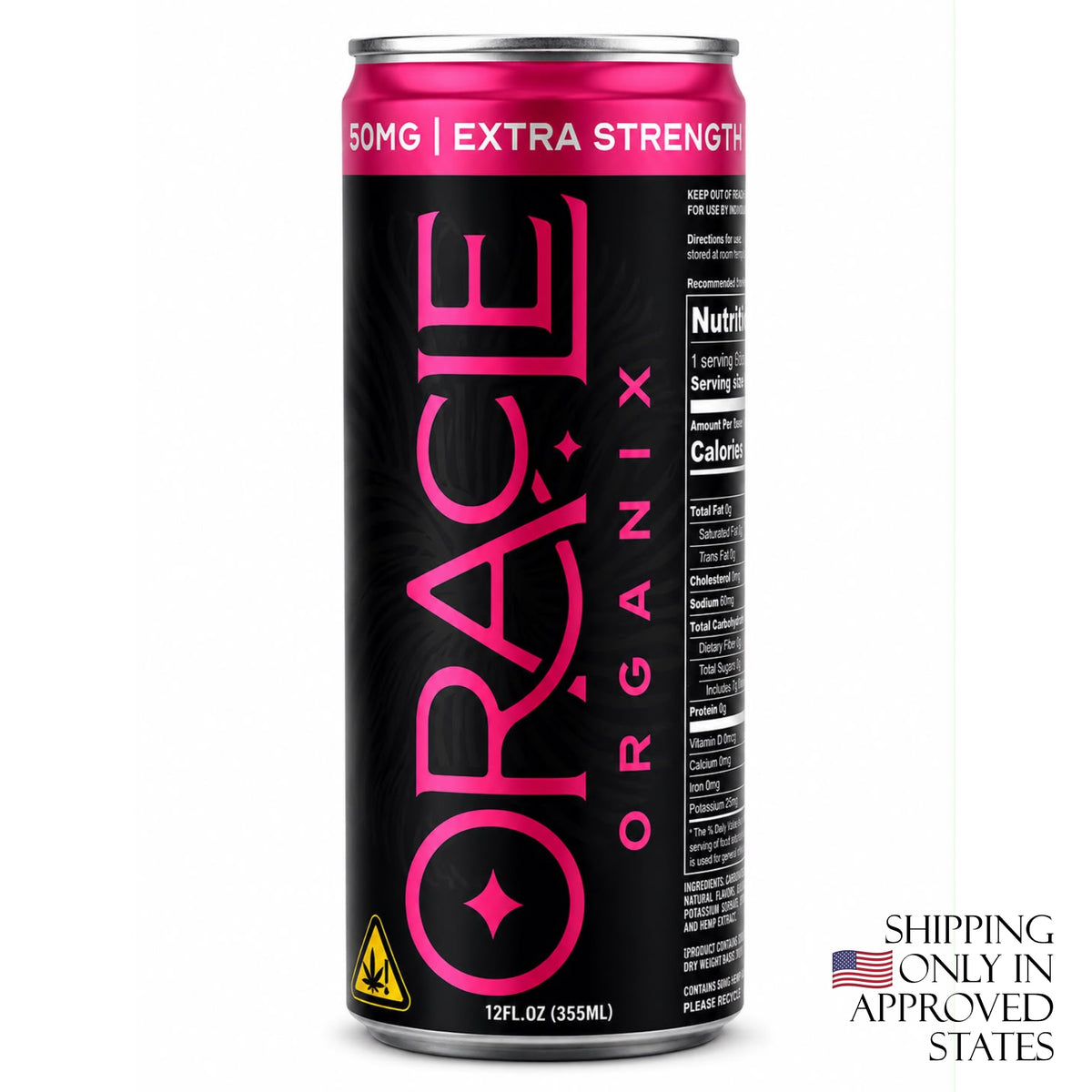 Oracle Organix EXTRA STRENGTH Sparkling THC Seltzer – 50mg Raspberry Spritz