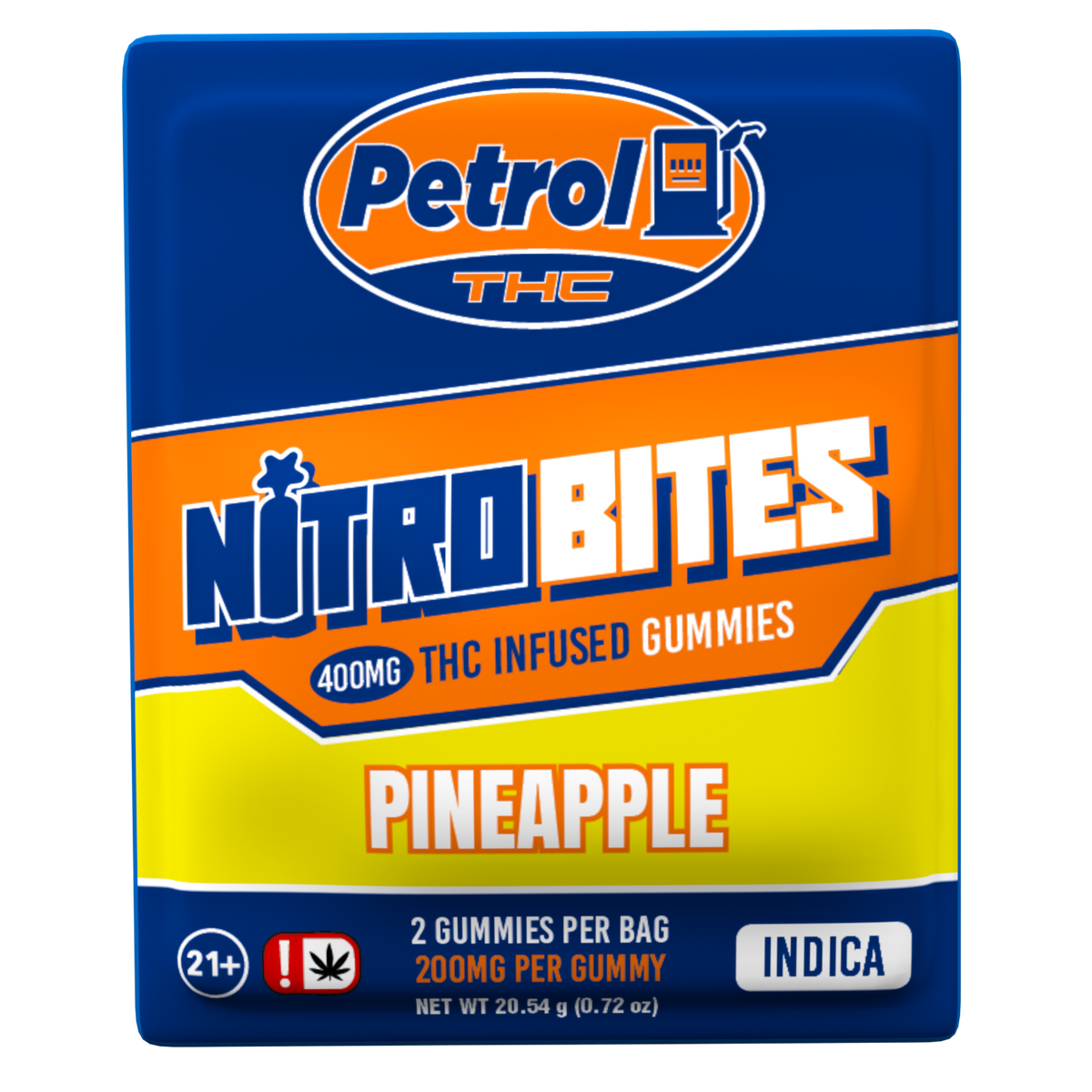 Petrol THC Nitro Bites Gummies | 400MG THC Infused Gummies | Pineapple - Indica