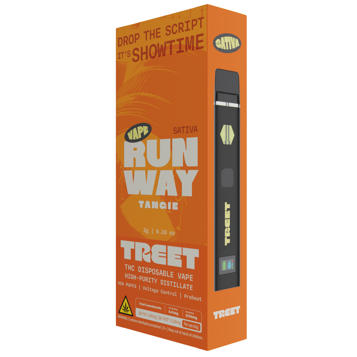TREET 3G THC DISPOSABLE VAPE - RUNAWAY TANGIE SATIVA