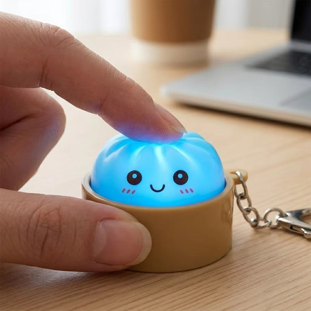 TikTok Viral Anti-Stress Dumpling Keychain with Light - random colors