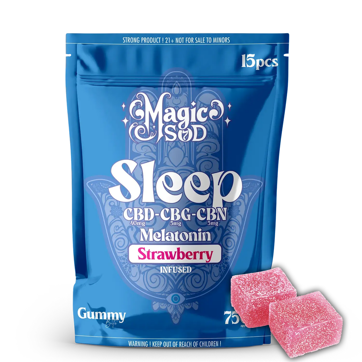 MAGICSOD SLEEP CBD-CBG-CBN MELATONIN GUMMY 750MG - STRAWBERRY