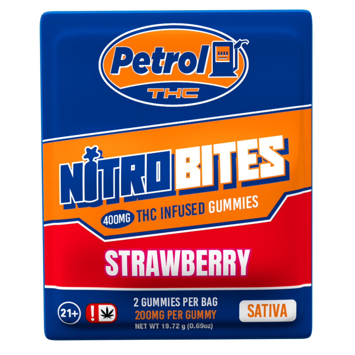 Petrol THC Nitro Bites Gummies | 400MG THC Infused Gummies | Strawberry - Sativa