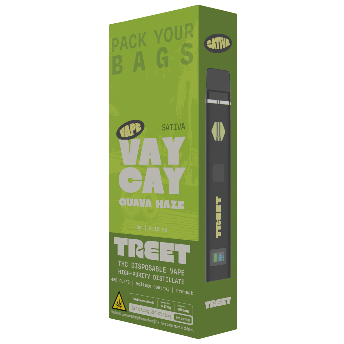 TREET 3G THC DISPOSABLE VAPE โ VAY CAY GUAVA HAZE (SATIVA)