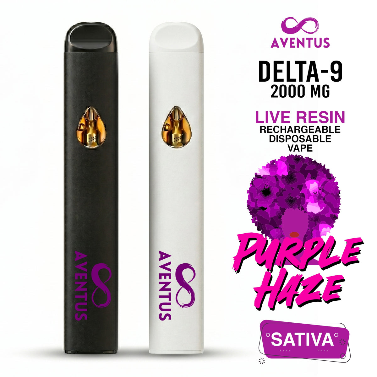 Disposable Vape 2G Delta 9 Purple haze Sativa