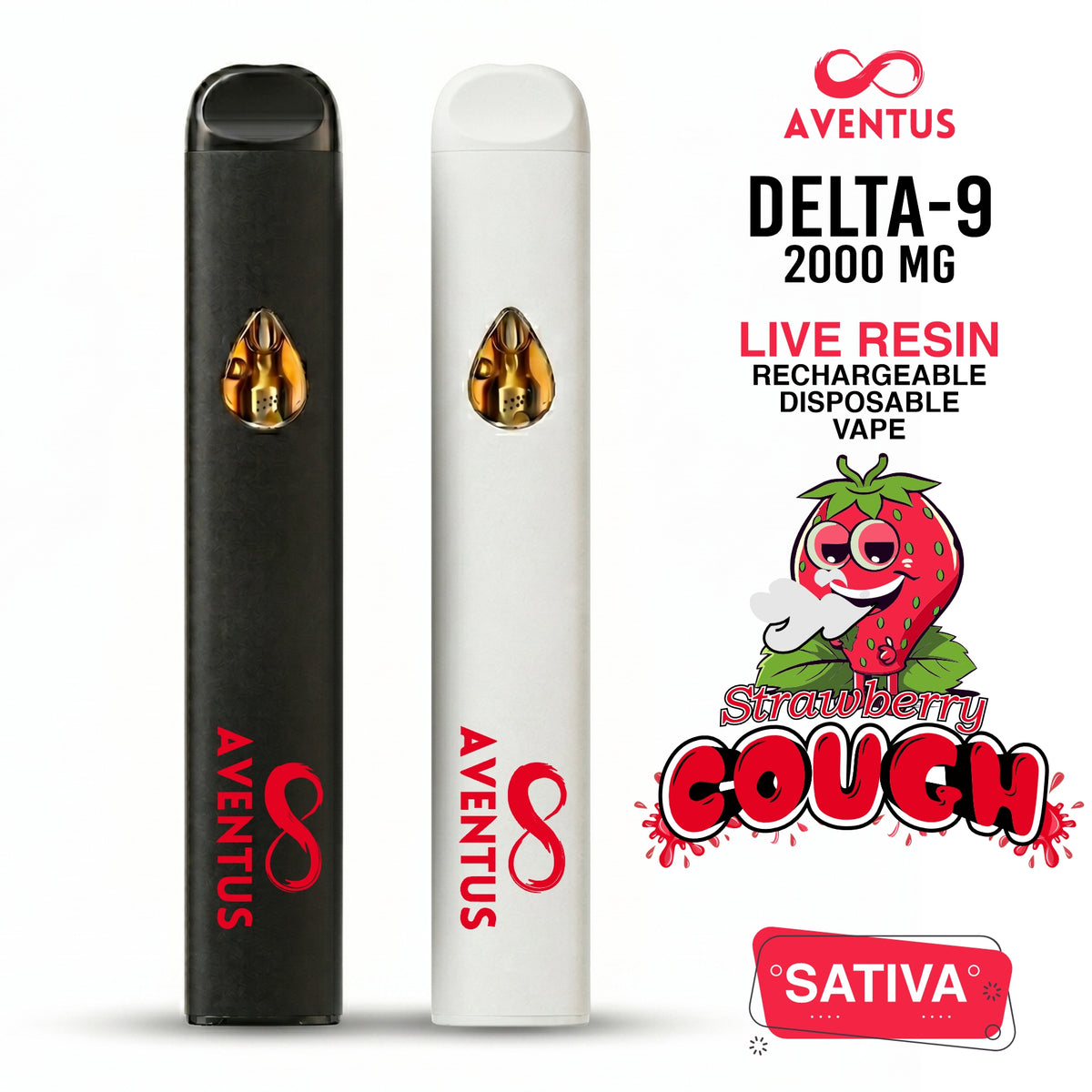 Disposable Vape 2G Delta 9 Strawberry Cough Sativa