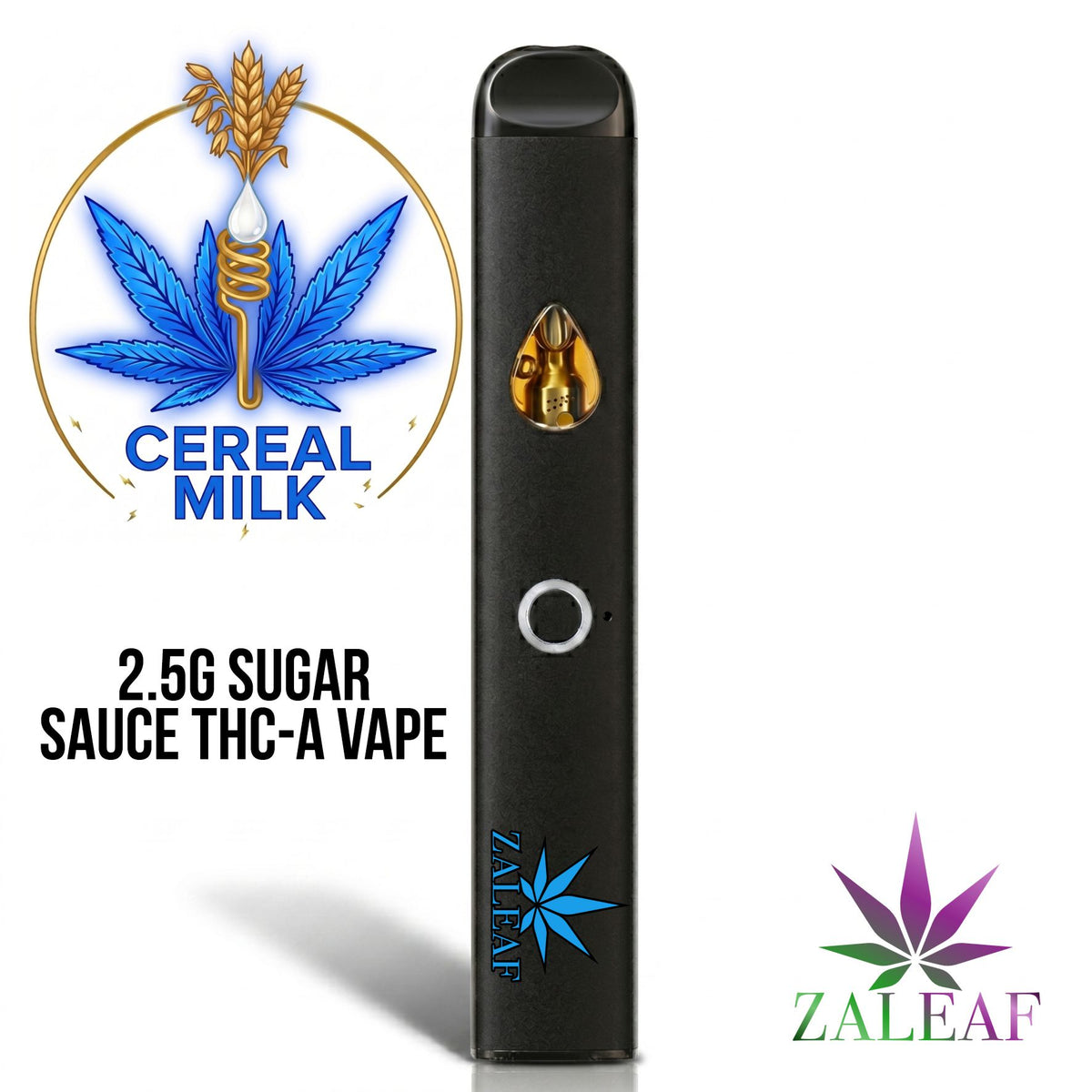 ZALEAF 2.5G SUGAR SAUCE THCA VAPE - CEREAL MILK (Hybrid)