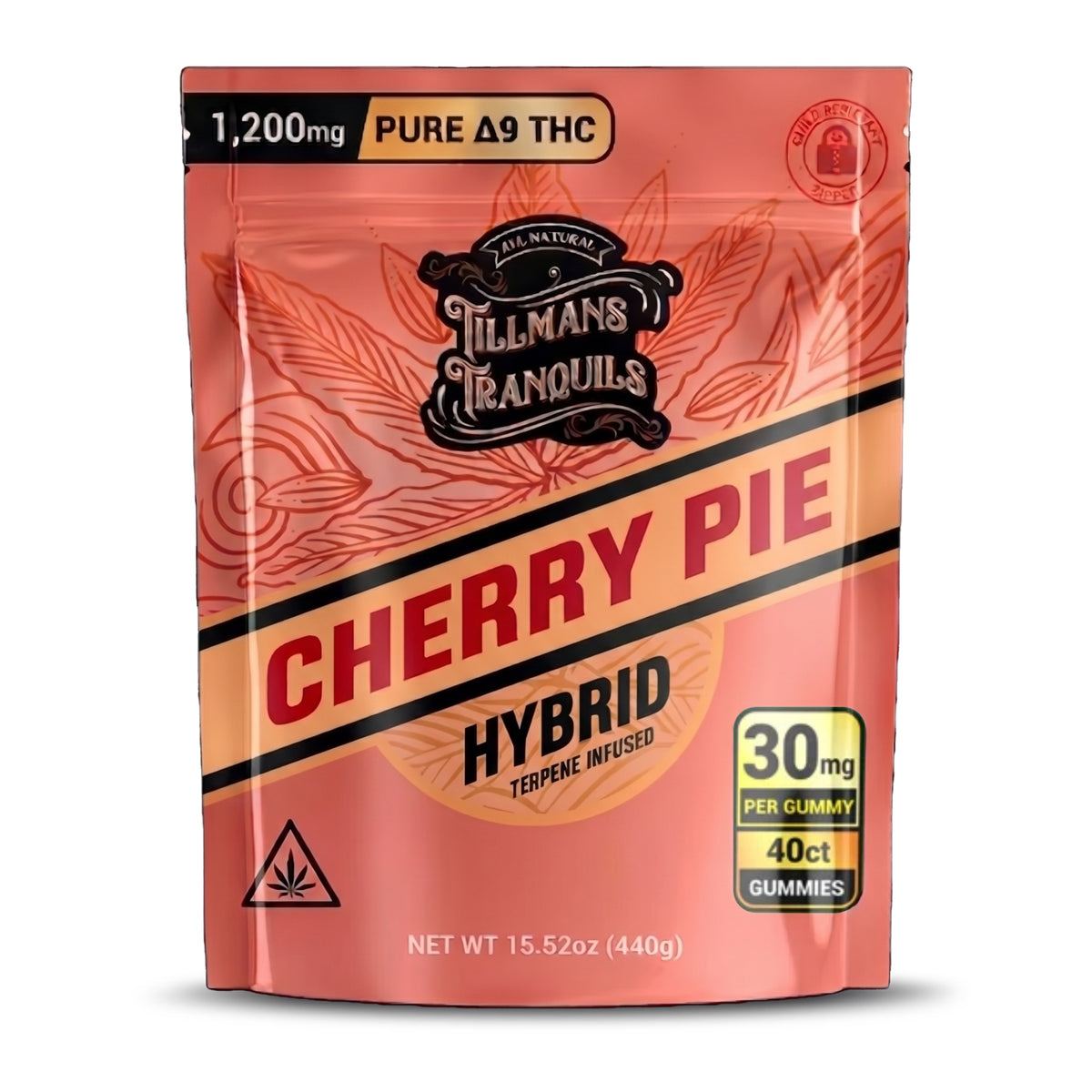 Tillmans Tranquils Delta 9 THC Gummies 1200mg Cherry Pie - Hybrid