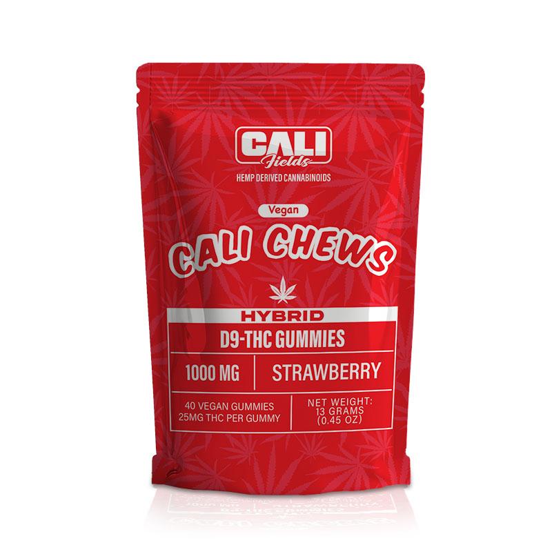 Cali Fields Cali Chews 1000MG D9-THC Gummies - Strawberry HYBRID