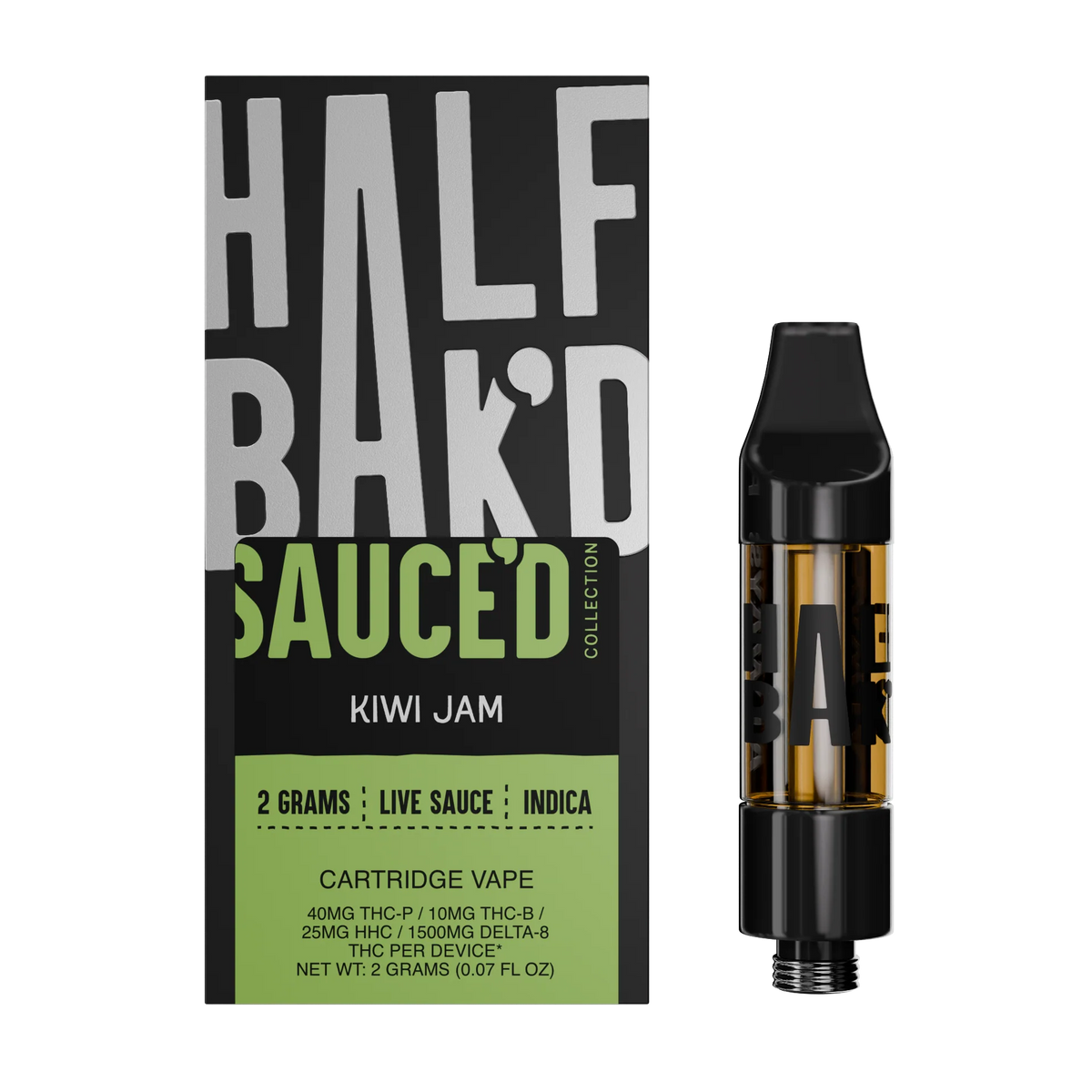 HALF BAK’D 2G Sauce Cartridge - Kiwi Jam - Indica