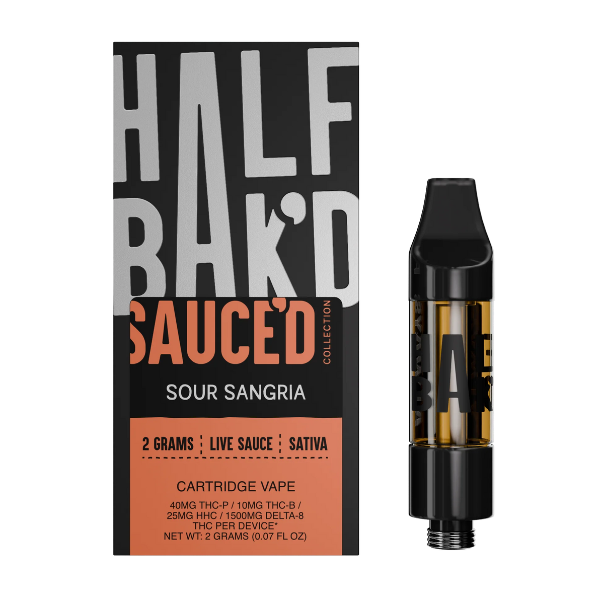 HALF BAKD 2G Sauce Cartridge - Sour Sangria - Sativa
