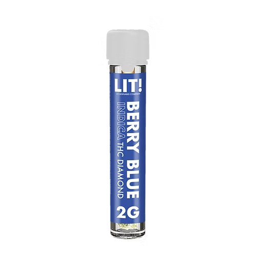 LIT THC Diamond 2g Pre-Rolls Tubes - Berry Blue - Indica