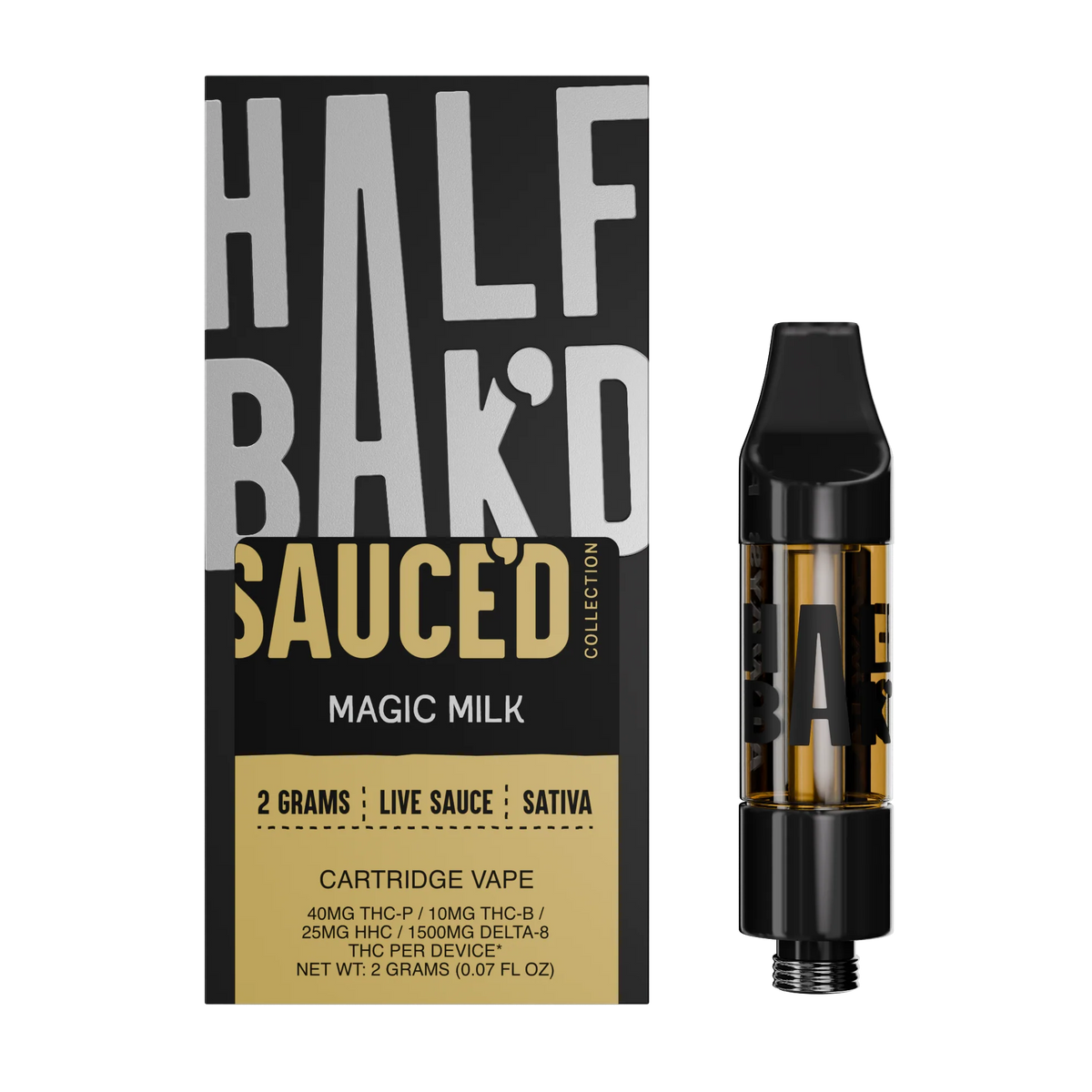 HALF BAKD 2G Sauce Cartridge - Magic Milk - Sativa