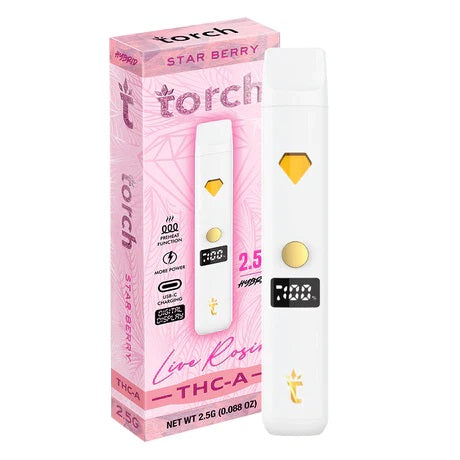 Live Rosin Starberry Hybrid Torch THC-A Disposable Vape Pen 2.5g