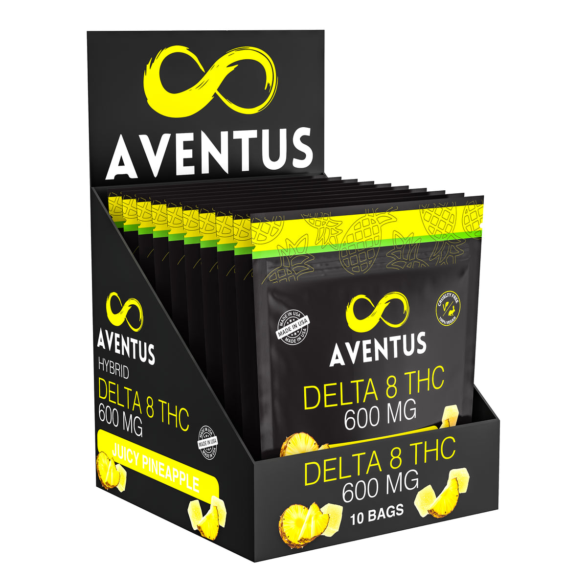 DELTA 8 THC INFUSED GUMMIES JUICY PINEAPPLE 600mg