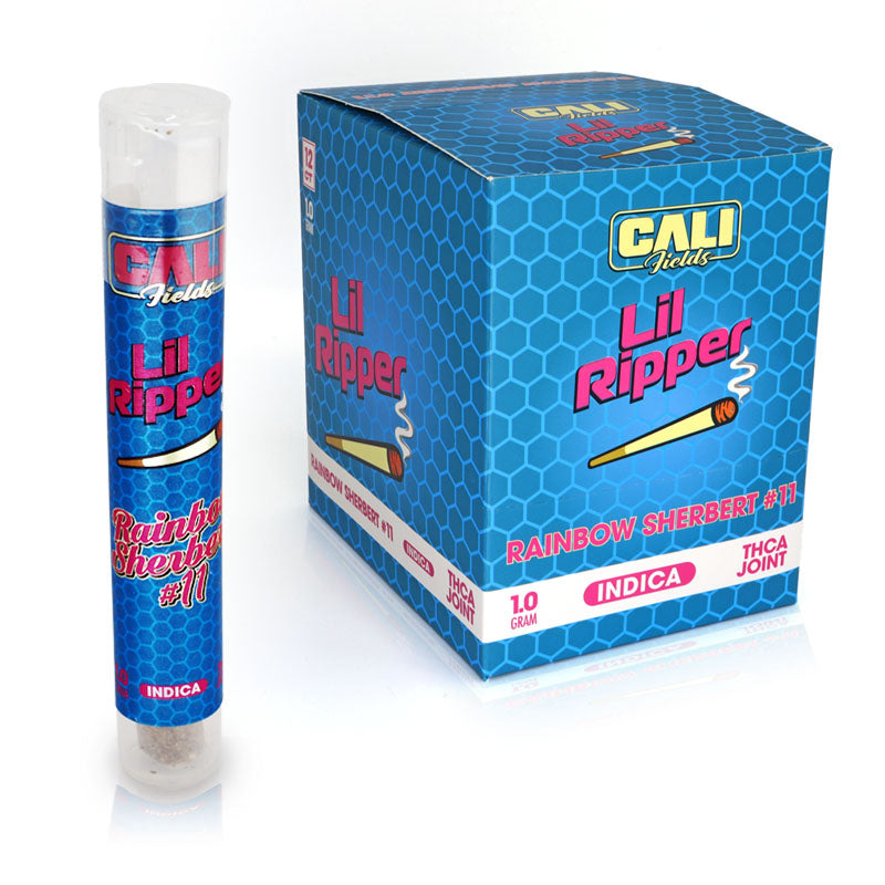 Cali Fields Lil Ripper THCA Pre-Roll 1G (1 Count), Rainbow Sherbert (Indica)