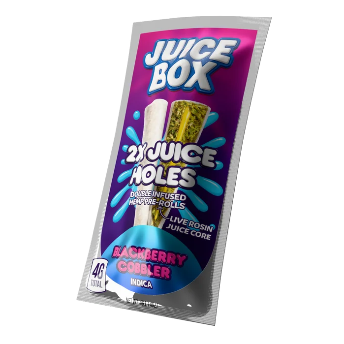 Juice Holes | 2x 2G Double Infused Hemp Pre Rolls | Blackberry Cobbler