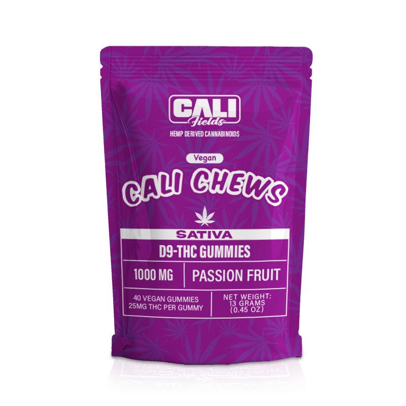Cali Fields Cali Chews 1000MG D9-THC Gummies - Passion Fruit SATIVA