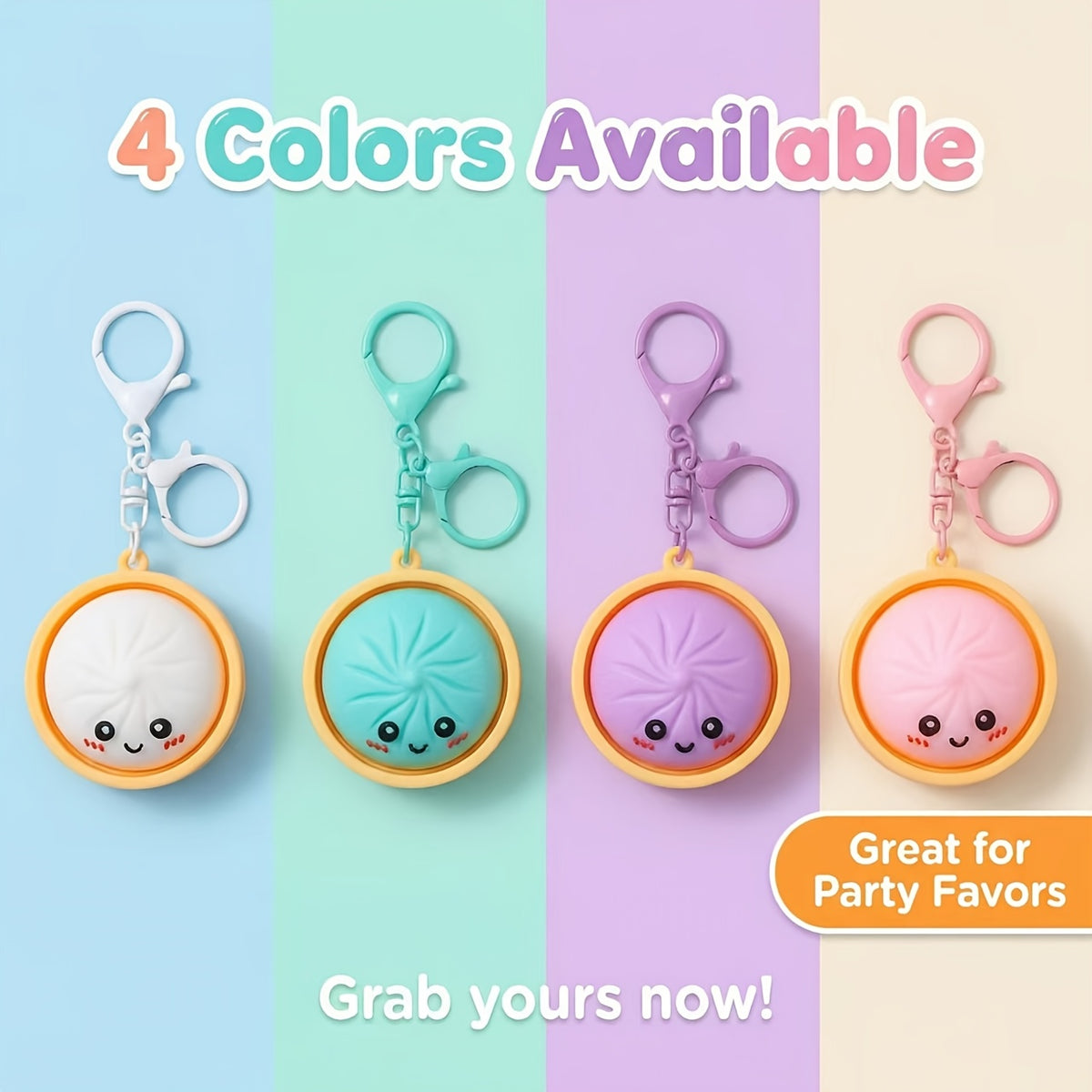TikTok Viral Anti-Stress Dumpling Keychain with Light - random colors