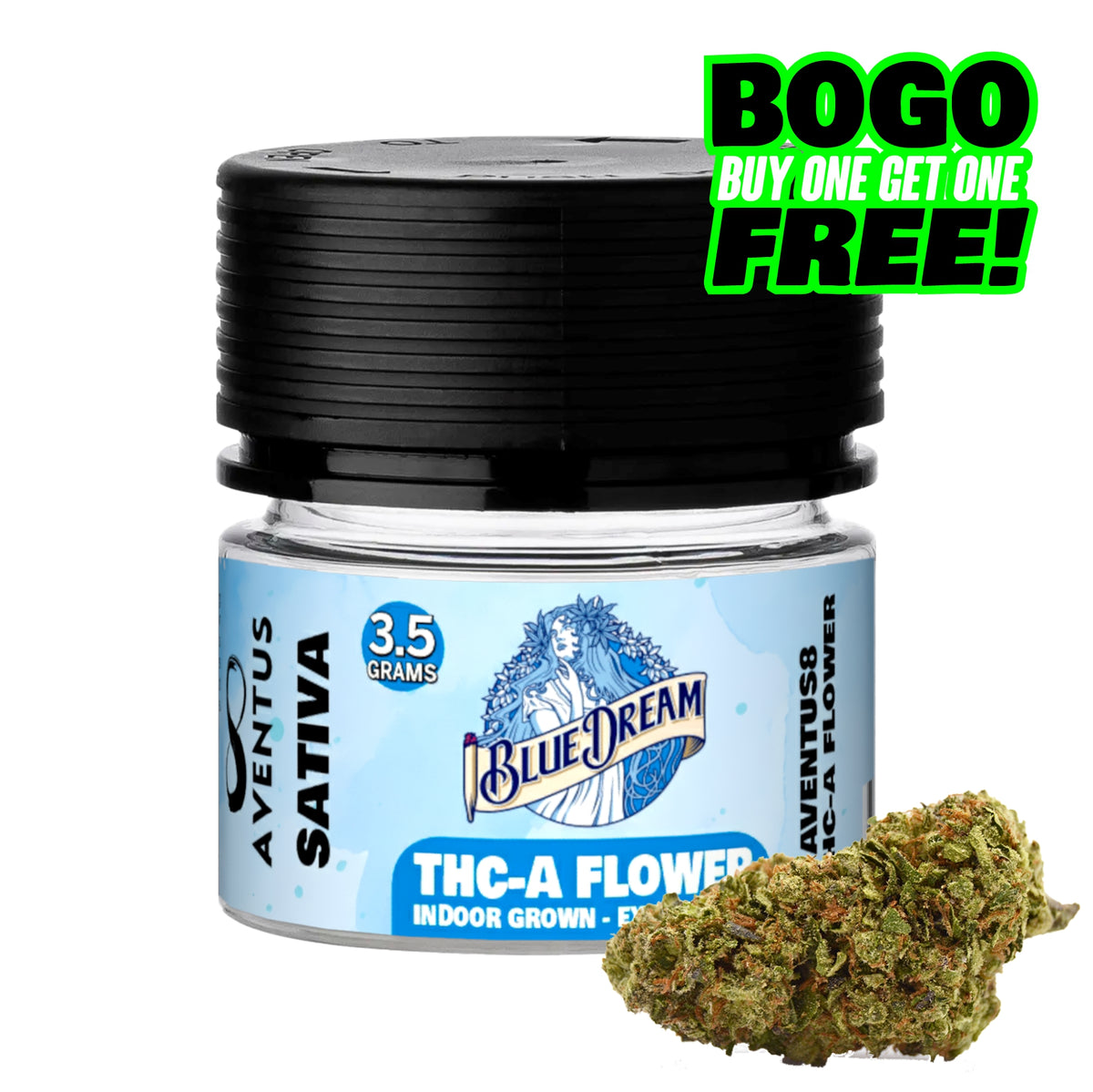 AVENTUS8 THC-A Flower Blue Dream 3.5g - Sativa
