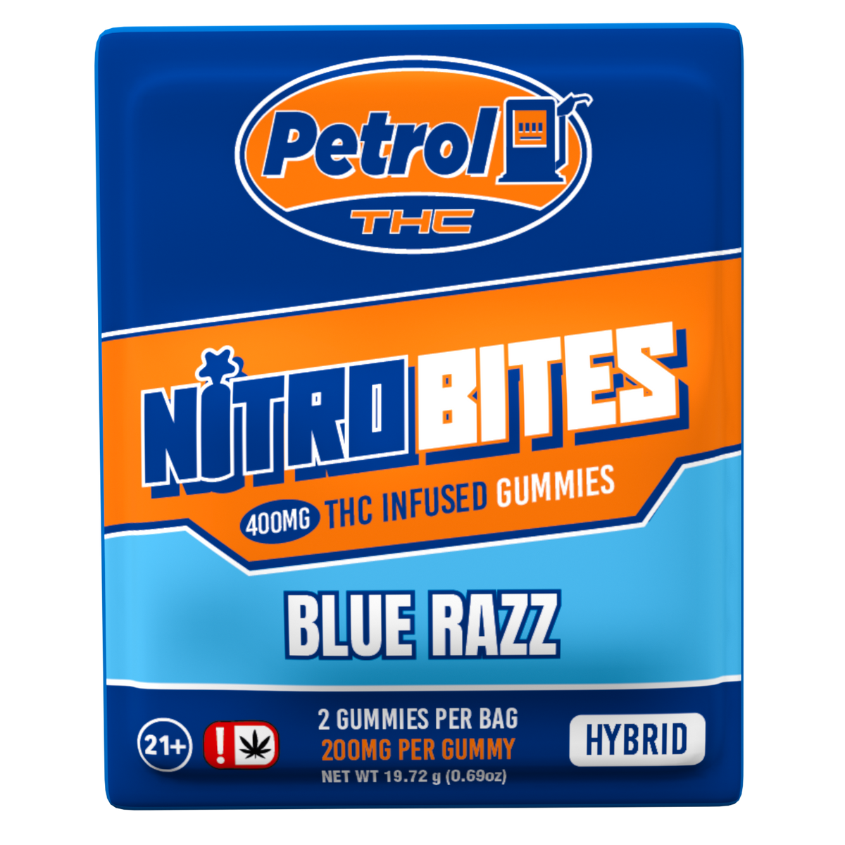Petrol THC Nitro Bites Gummies | 400MG THC Infused Gummies | Blue Razz - Hybrid