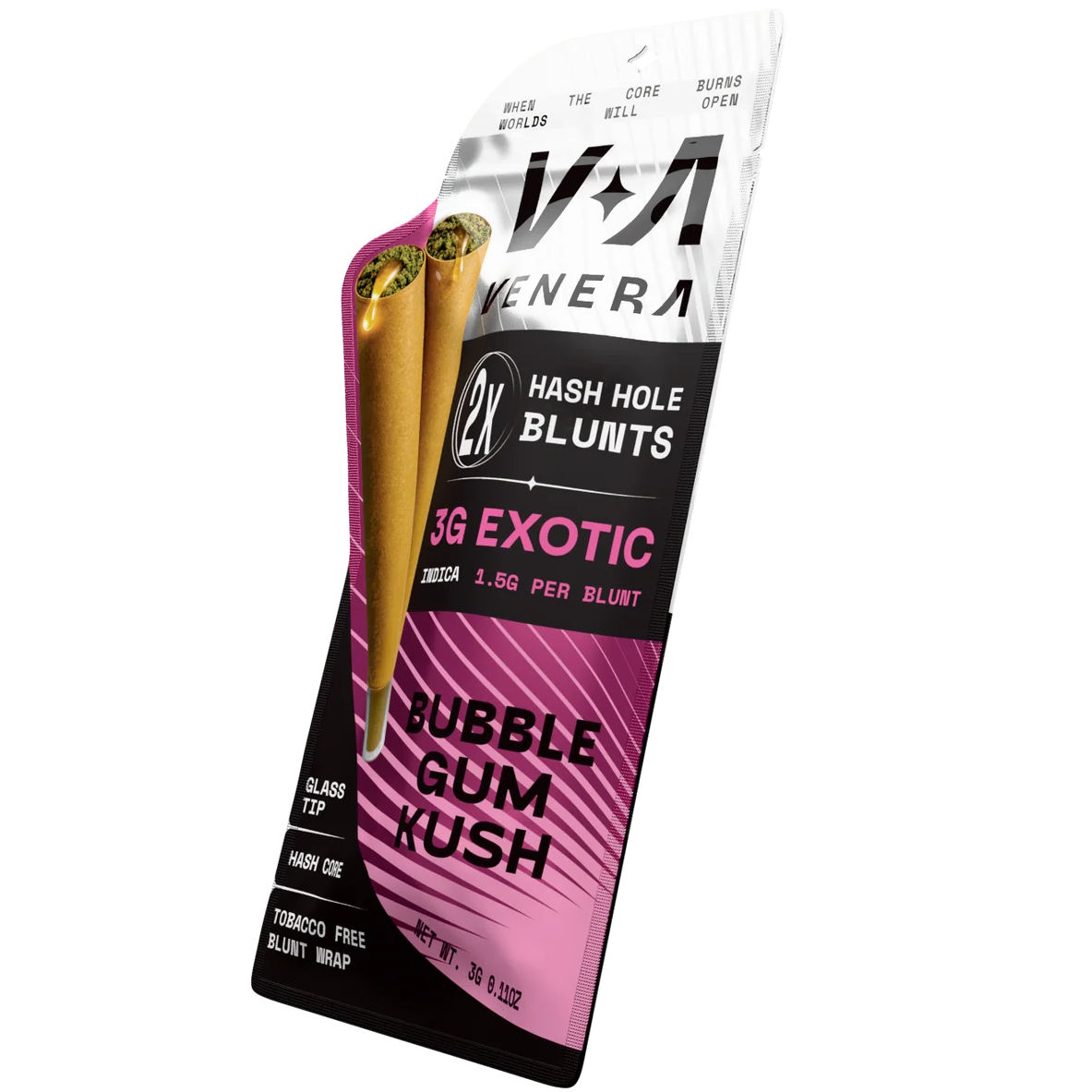 VENERA 3G Hashhole  Blunts X 2 - Bubble Gum Kush - Indica