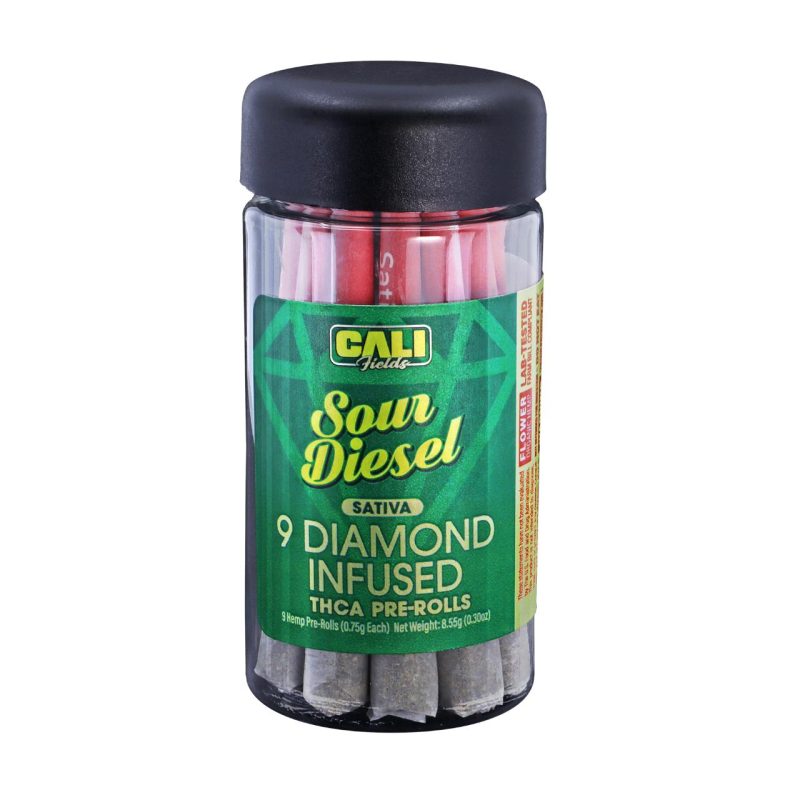 Cali Fields — Sour Diesel Diamond Infused THCA Pre-Rolls (Sativa)