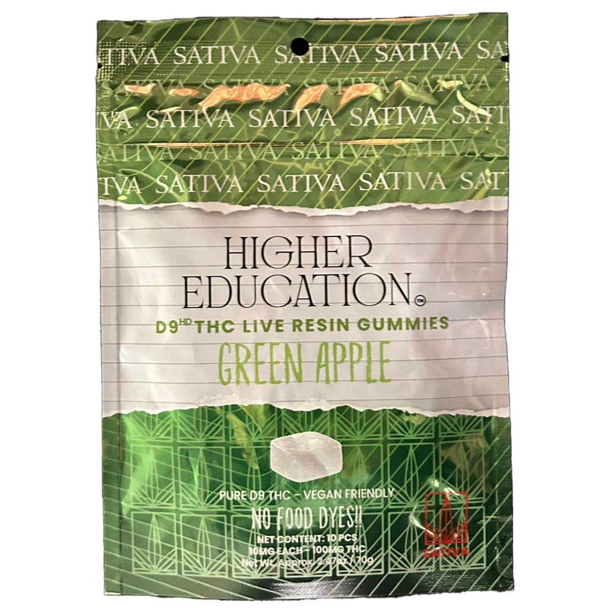 Higher Education™ D9 THC Live Resin Gummies | 100MG Green apple - Sativa