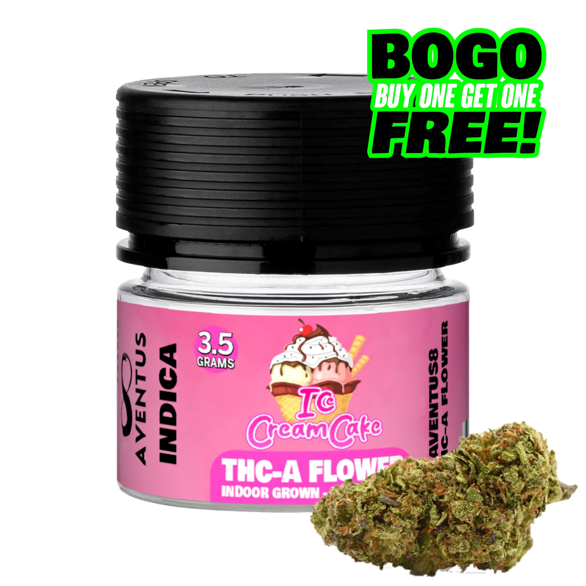 AVENTUS8 THC-A FLOWER Ice Cream Cake - 3.5g - Indica