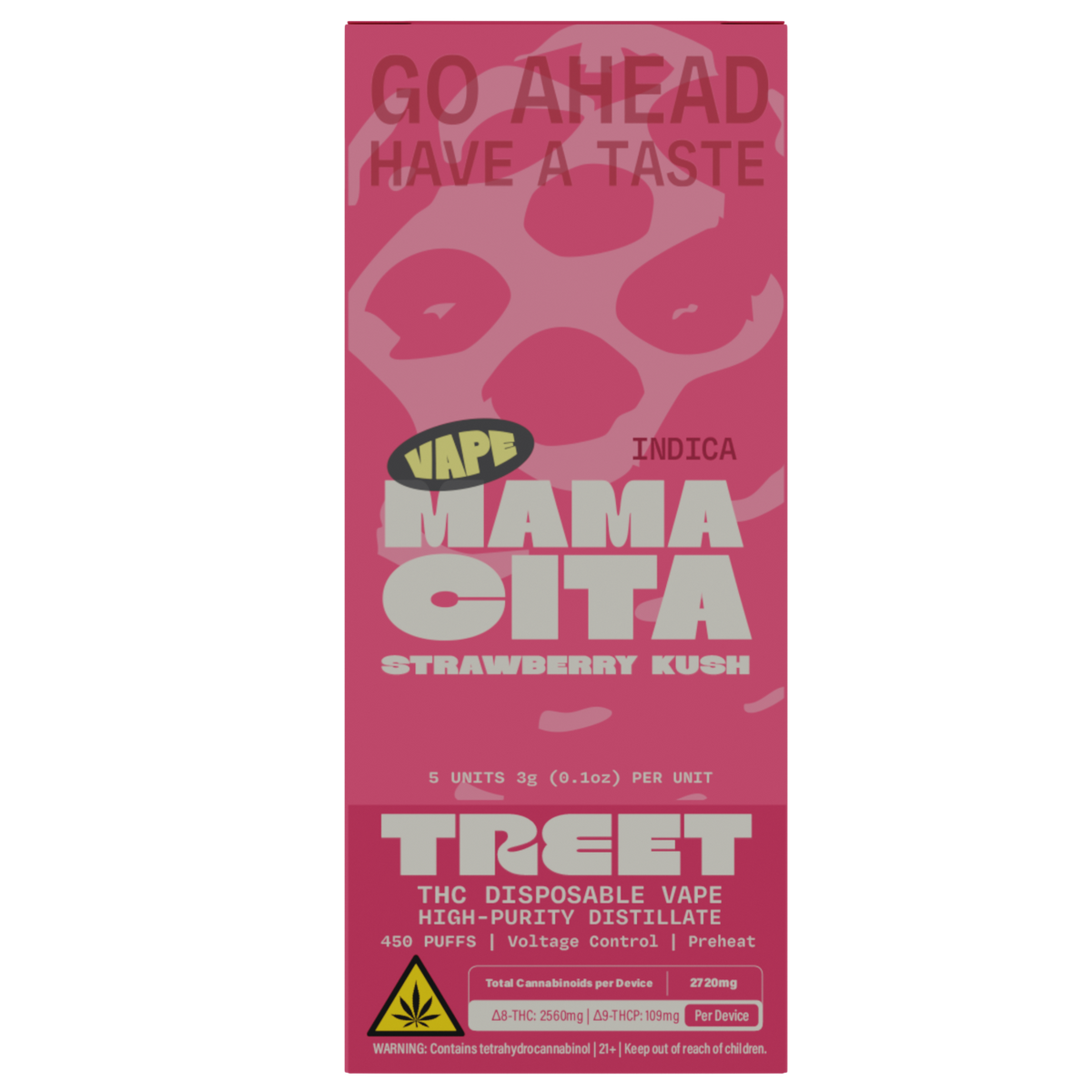 TREET 3G THC DISPOSABLE VAPE  – MAMACITA STRAWBERRY KUSH (INDICA)