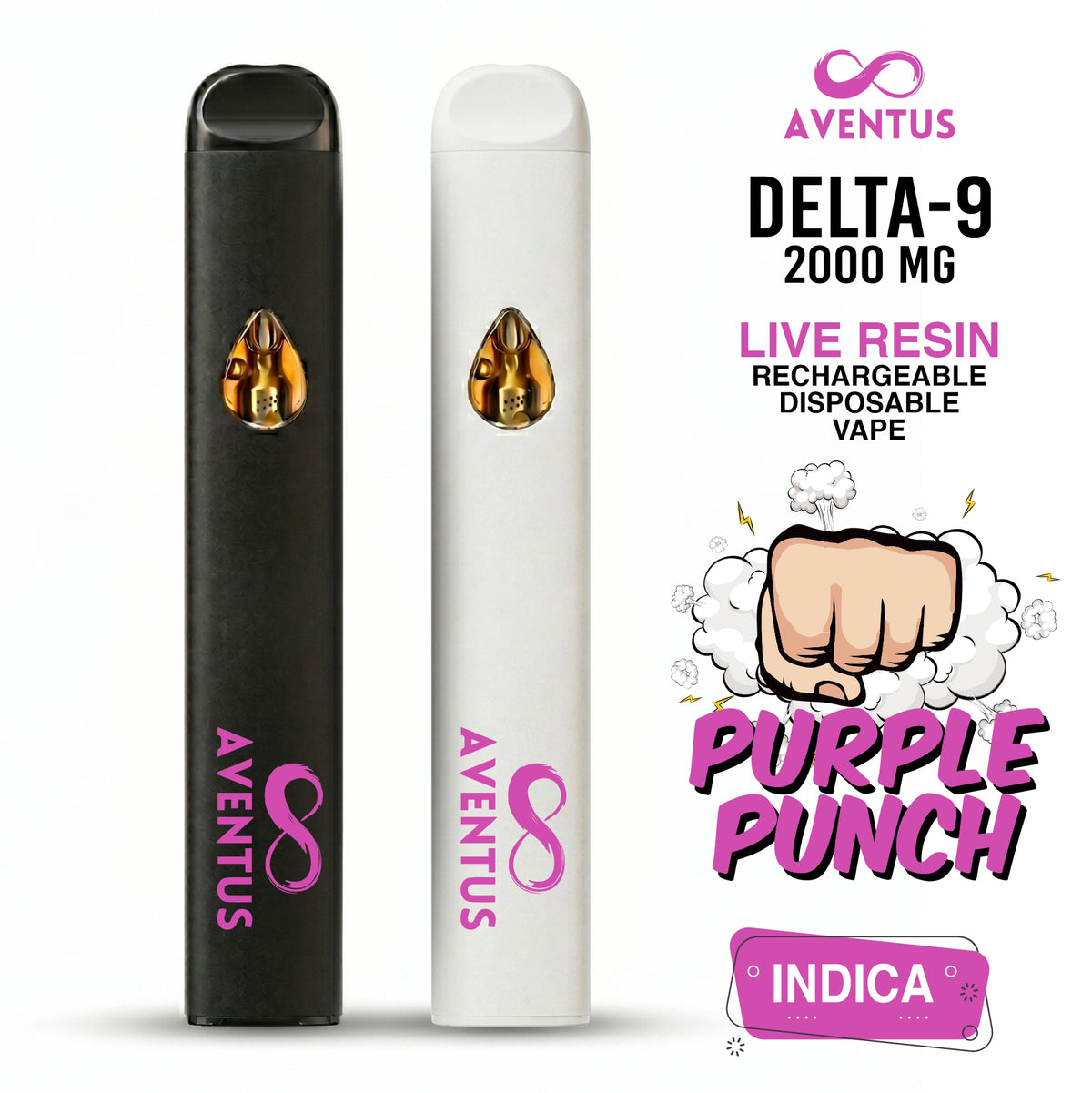 Disposable Vape 2G Delta 9 Purple Punch Indica