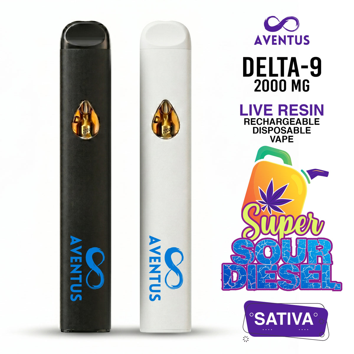 Disposable Vape 2G Delta 9 Super Sour Diesel Sativa