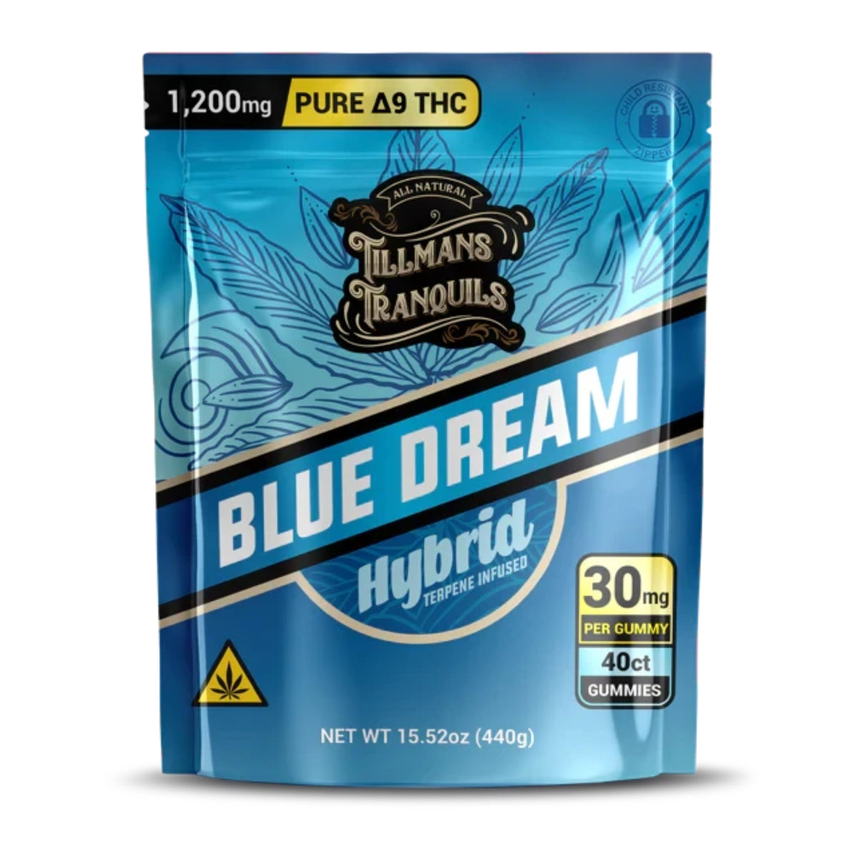 Tillmans Tranquils Delta 9 THC Gummies 1200mg Blue Dream - Sativa