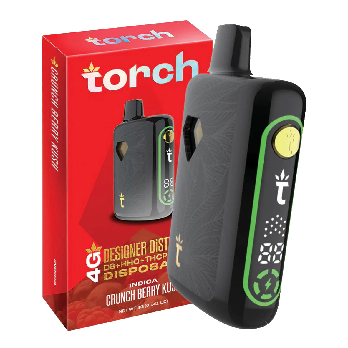 random flavor selection Torch 4g Designer Distillate Vape - Crunch Berry Kush - Indica