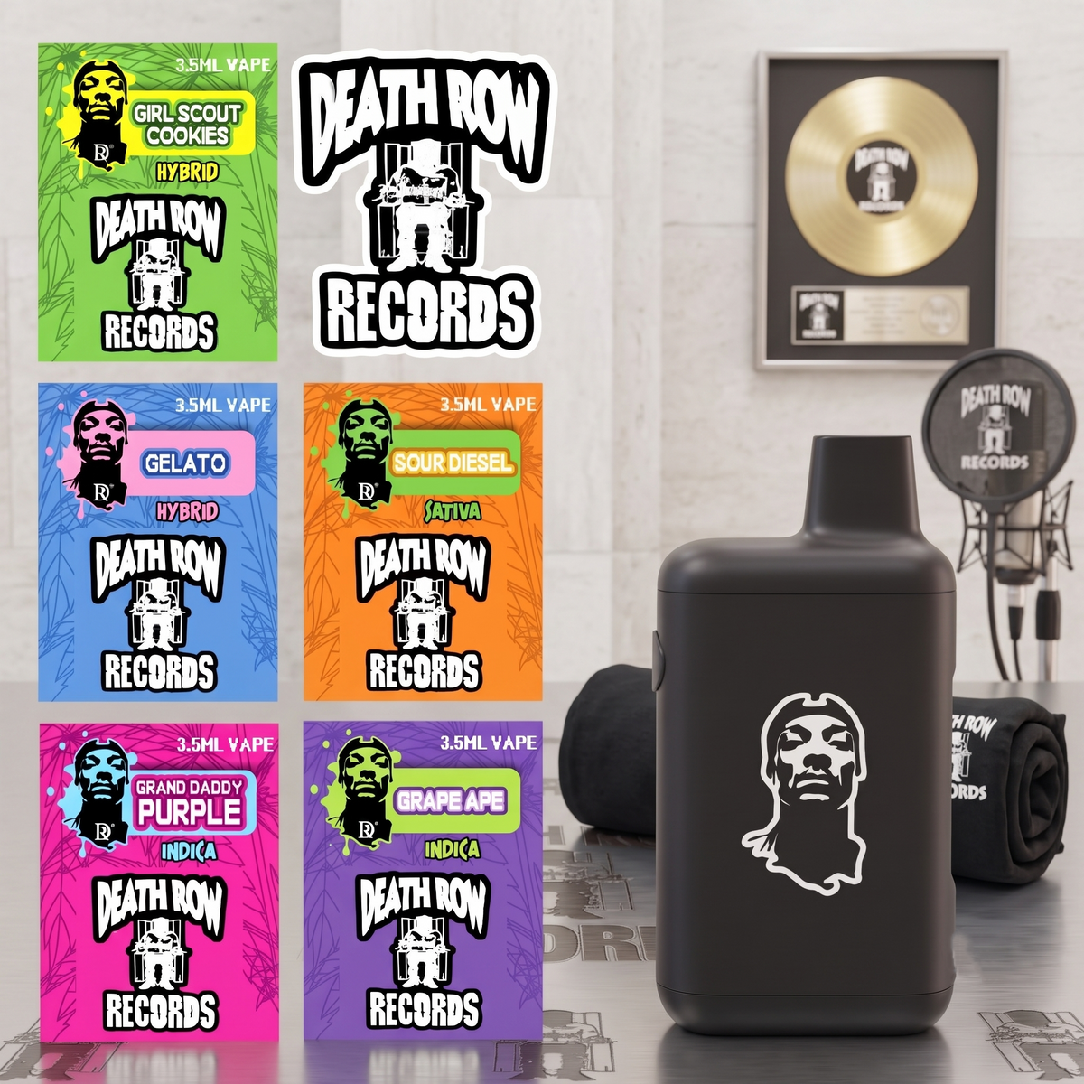 BUNDLE DEAL. Death Row Records Vape 5 Flavors Gift Set with a free deathrow tshirt