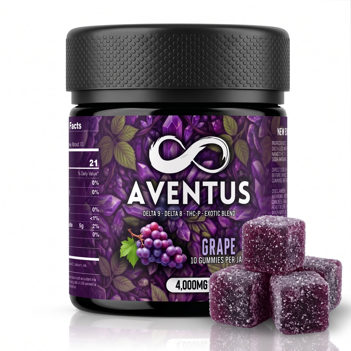 Aventus Grape Exotic Blend Gummies – Delta-9, Delta-8 & THC-P – 4,000mg