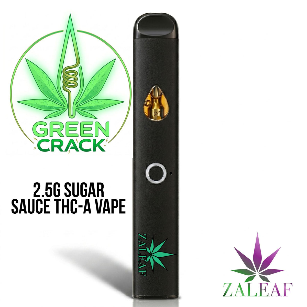 ZALEAF 2.5G SUGAR SAUCE THCA VAPE - GREEN CRACK (Sativa)