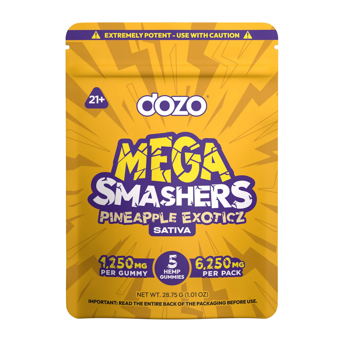 Dozo Mega Smashers Gummies - 6250MG - Sativa | Pineapple Exotics