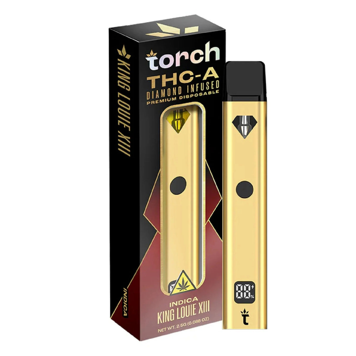 Torch Diamond Infused THC-A Blend Gold Edition Vaporizer - 2500mg King Louie XIII Indica