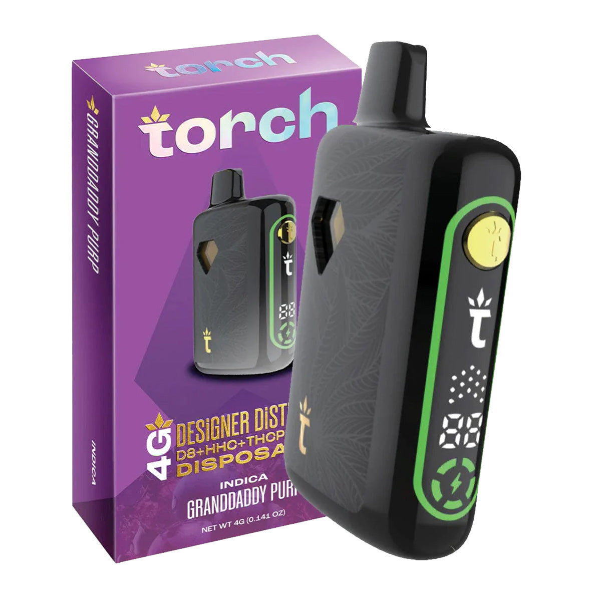 random flavor selection Torch 4g Designer Distillate Vape - Granddaddy Purp - Indica