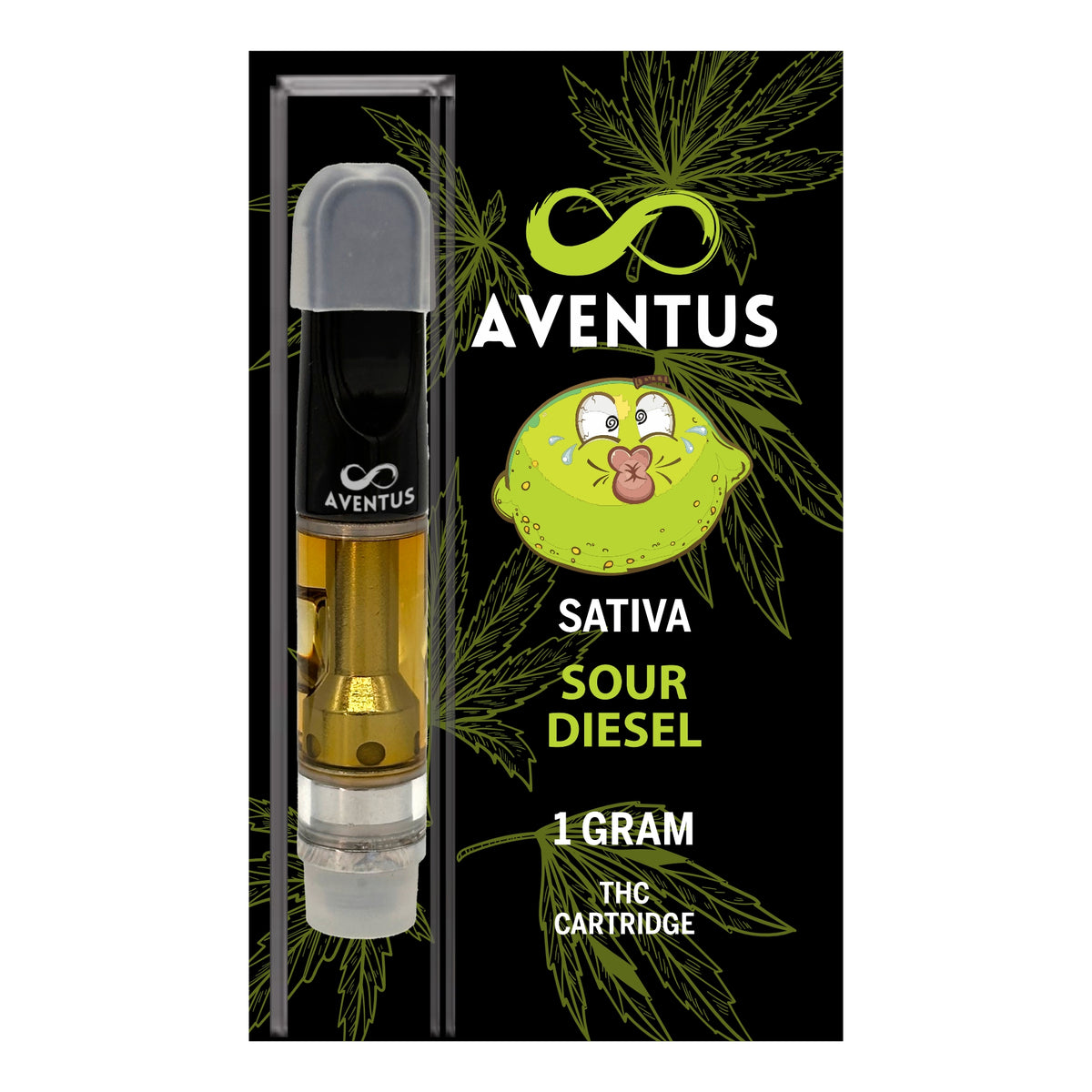 THC SOUR DIESEL Full Spectrum 510 Thread Vape Cartridge 1000mg 1 gram