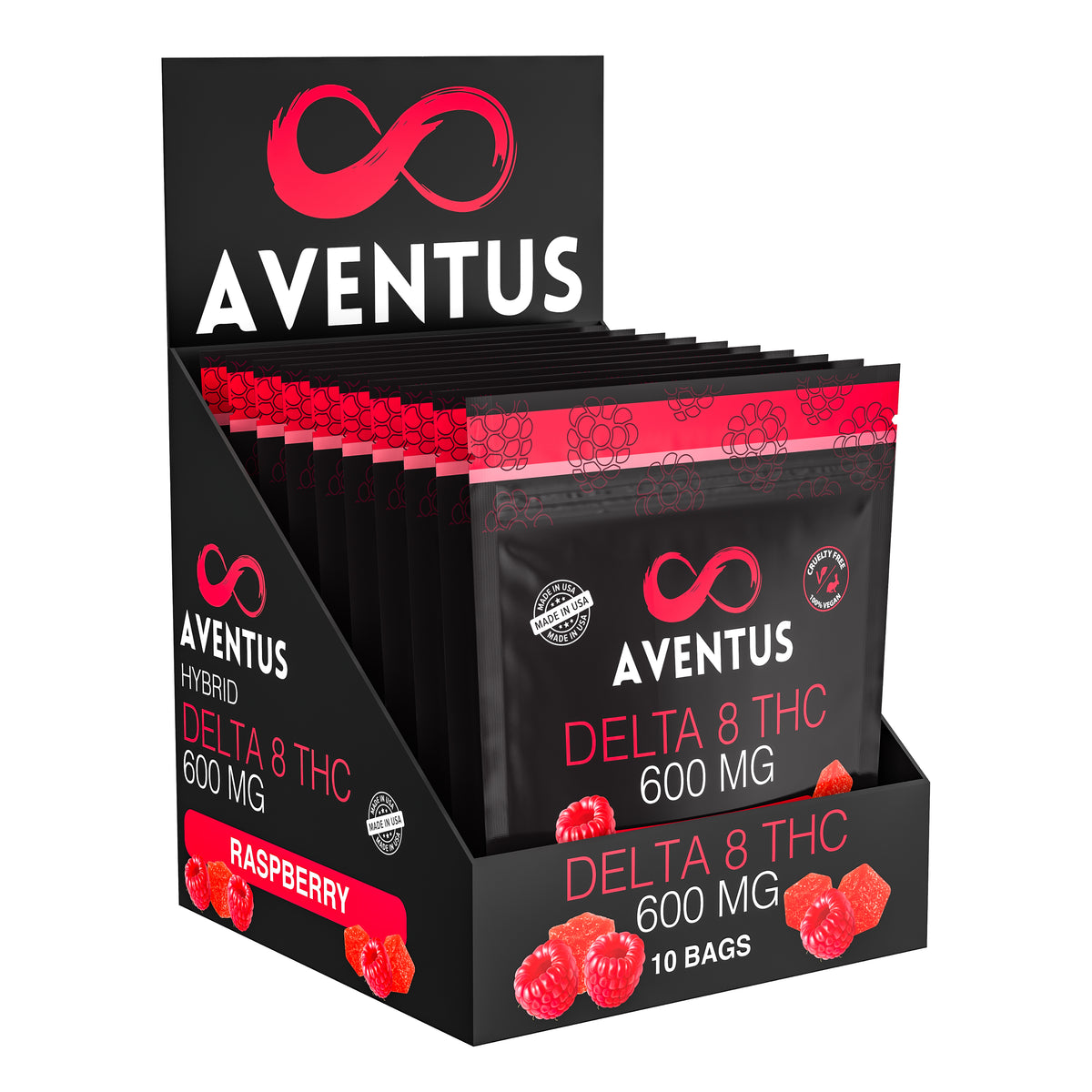 DELTA 8 THC INFUSED GUMMIES RASPBERRY 600mg